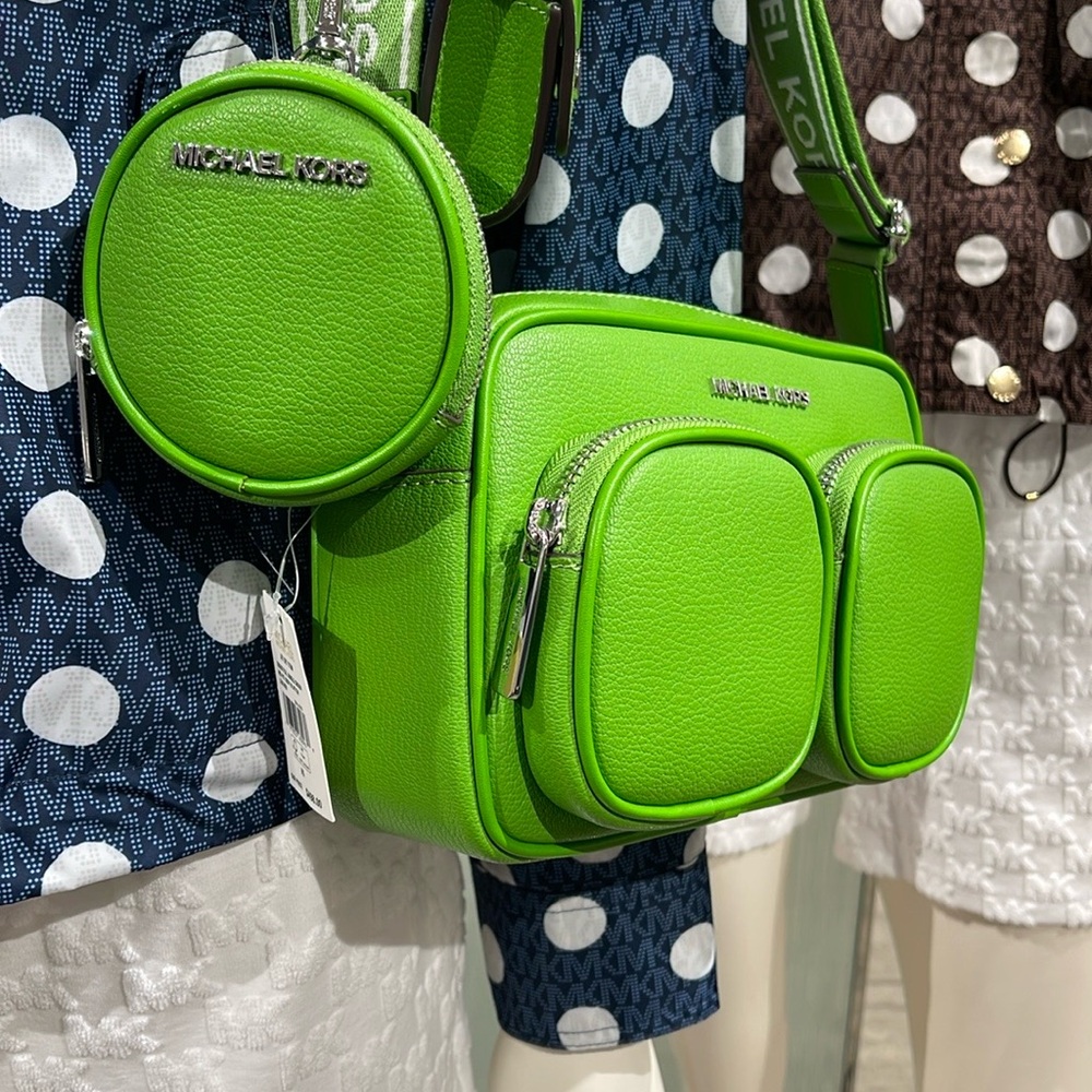 Michael Kors Jet Set Leather Medium Crossbody Bag with Case for Apple Airpods Pr - Picture 8 of 16